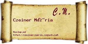 Czeiner Mária névjegykártya